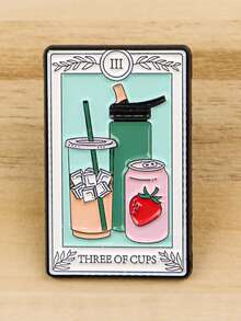 1 件提醒塔罗牌珐琅别针插图胸针松针翻领别针徽章背包衣服配饰时尚珠宝礼物 - 彩色 - 查看 6