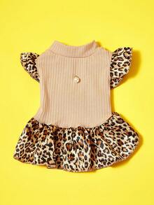 PETSIN 1pc Leopard Print Pet Dress For Dog And Cat For Summer - Khaki - View 5