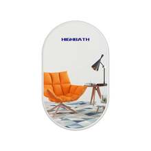 HIGHBATH Large Oval Wall Mirror, White Metal Frame, HD Glass, For Bathroom, Living Room, Bedroom - White - View 3