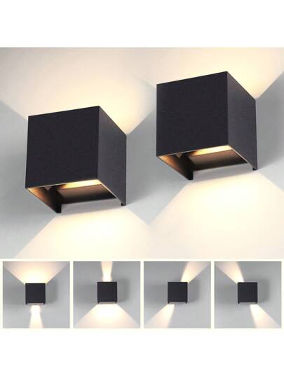 CANMEIJIA LED Wand Verlichting Lighting Outdoor ative Lamp Square Up Down Lamp, Home Indoor Waterproof Path Light, Balcony/Yard/Garden/Stairs/Street/Courtyard/Living Room/Bedroom/Kitchen/Bathroom/Hallway/Corridor, Choose Material Based On Needs