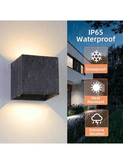 CANMEIJIA LED Wand Verlichting Lighting Outdoor ative Lamp Square Up Down Lamp, Home Indoor Waterproof Path Light, Balcony/Yard/Garden/Stairs/Street/Courtyard/Living Room/Bedroom/Kitchen/Bathroom/Hallway/Corridor, Choose Material Based On Needs view 3