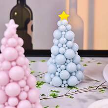 1pc Bubble Christmas Tree Mold, Creative Craft Gift, DIY Candle Decoration Silicone Mold For Christmas - White - View 1