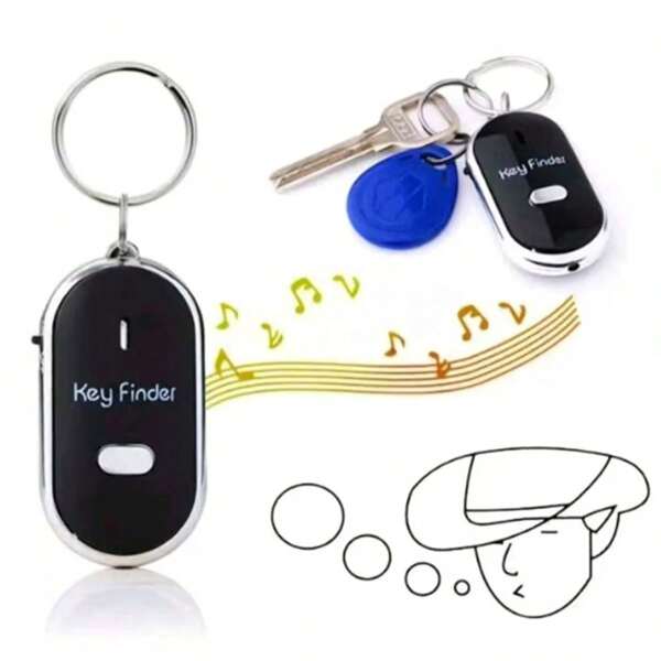 1/2pcs Key Finder, Smart Voice Controlled Locator Tracker Alarm Whistle Anti-Lost Device