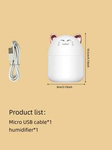 1 pièce Humidificateur d'air USB Veilleuse pour la maison, le dortoir, cadeau mignon pour étudiant, mini vaporisateur de bureau de bureau portable pour voiture, humidificateur compact de 250 ml