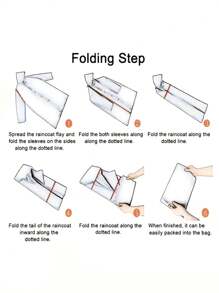 1pc,Raincoat, Reusable Adult Poncho, Portable EVA, Foldable Rainproof Jacket With Hood And Drawstring For Men And Women