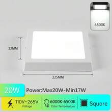 CANMEIJIA 1 đèn trần LED, ánh sáng trắng mát 6000K-6500K, nhiệt độ màu, màu trắng, kích thước tấm có thể điều chỉnh, thích hợp cho phòng tắm/phòng/bếp, điện áp 85V-265V - Đèn trần bảng LED - Xem 19