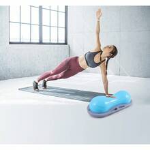 Balance Ball Peanut Ball Half Ball Balance Trainer With Resistant Band Strength Exercise Fitn Yoga With Pump - BluePeanut - View 2