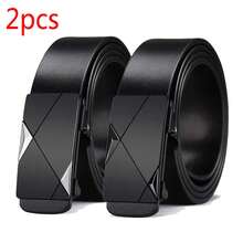 1/2/3件/套 男士休闲黑色自动扣皮带 - 时尚商务风，送给丈夫或男友的理想礼物，PU材质，适合夏季、秋季、万圣节、秋冬季等各种场合，也适合青少年、青年、男士，休闲、户外、运动、度假、毕业、生日、日常穿着。 - 黑色 - 查看 10