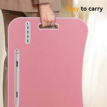 Laptop Bed Desk, Portable Foldable Laptop Table, Lap Desk Tray Table With 4 USB Ports, Storage Drawer And Cup Holder, For Bed/Couch Working, Reading - Pink - View 7