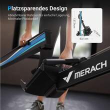 MERACH Rowing Machine With Air Resistance For Home, 10 Levels Adjustable With Exclusive App, Professional Indoor Rowing Machine, Ergonomic Comfortable Seat, Easy Storage