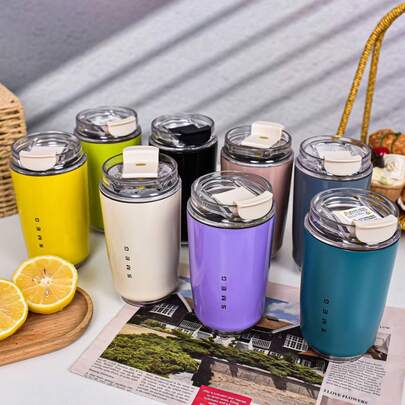 SEMG 240ml High-Quality Stainless Steel Insulated Tumbler, Minimalist Portable Office Hot/Cold Drink Cup, Convenient For Travel, Suitable For Various Beverages