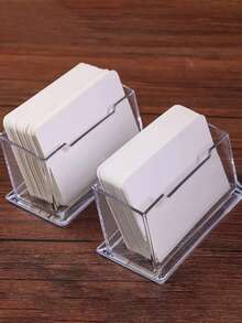 1pc Transparent Acrylic Business Card Holder - Fashionable Clear Display Box For Organizing Business Cards - Suitable For Office Supplies, Event Decorations, Etc. Modern Card Holder, Plastic Material, Card Storage Box, Card Case - Multicolor - View 5