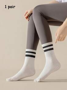 1/2/3 pares de calcetines de dedo para mujer, calcetines de yoga con revestimiento antideslizante con puntos, calcetines de pilates transpirables y que absorben la humedad, otoño