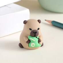 1pc Soft Rubber Kapi Bala Creative Shaped Pencil Sharpener, Cute Cartoon Silicone Pencil Sharpener - Multicolor - View 11