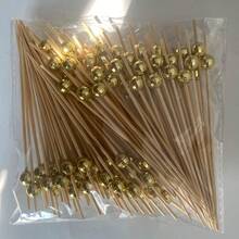 50个/100个/200个银色和金色80年代镜面迪斯科球竹制食品签，适用于70年代迪斯科生日婚礼派对装饰 - 彩色 - 查看 11