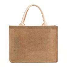 1pc Oxford Linen Plain Lunch Bag For Daily Use - Green - View 2