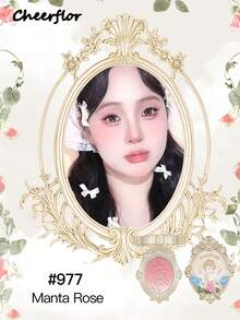 CHEERFLOR 6.5g 浮雕腮红粉，紫色腮红，轻盈，顺滑，可晕染，带镜子，腮红盘眼影盘，面部美容化妆品 - CFR977 - 查看 6