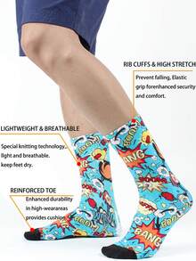 1 Pair Custom Face Socks, Custom Photo Socks, Custom Printed Socks, Personalized Funny Face Socks, Custom Image Socks, Print Any Facial Design On Socks, Anniversary Gift - Multicolor - View 6