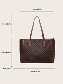 2026款大容量手提包，新款时尚女士单肩托特包，通勤百搭 - 咖啡棕 - 查看 5