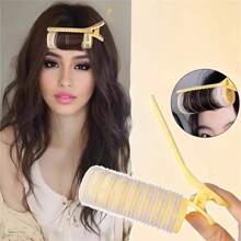3 pièces Set de friser à prise automatique, friseur à frange à double couche, friseur à prise automatique de salon, style de cheveux bouclés fait maison pour femmes