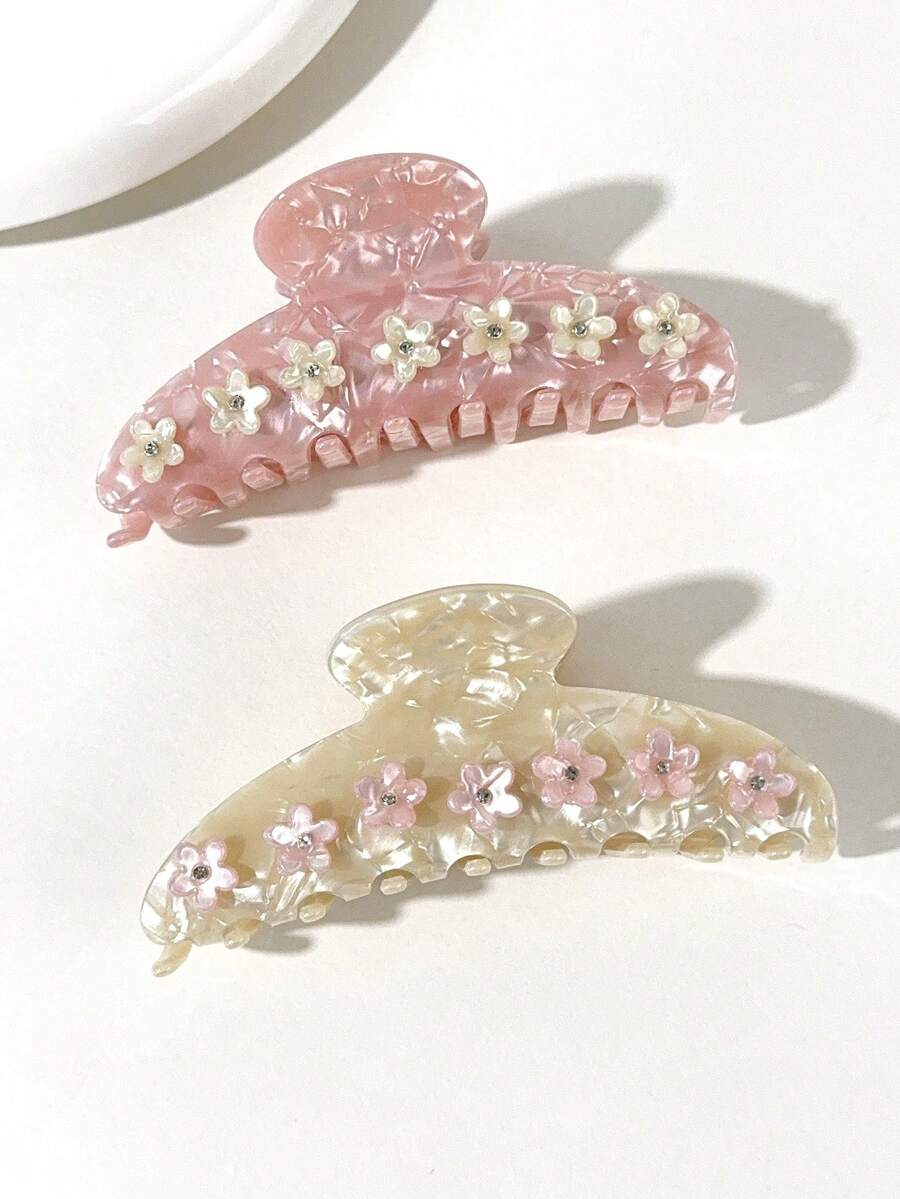 1pc Women Summer New Rhinestone Hair Claw Acetate Elegant Colorful Bun Holder Hair Accessory, Valentine's Day Gift For Girlfriend Claw Clips Hair Clips Hair Jaw Clip Hair Clamps Hair Clutch Hair Catcher Clip - Multicolor - View 1