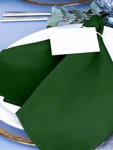 4/8/12/16 Pieces Jade Green Ruffled Satin Napkins -17x17 Inch Square Soft Polyester Wedding Banquet Napkins, Wrinkle Resistant Machine Washed - Dark Green - View 4