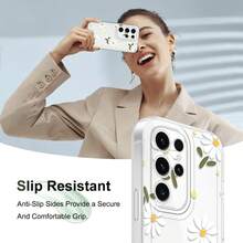 花朵液态硅胶菊花手机壳适用于三星 Galaxy S25 S24 S23 S22 S21 S20 S10 Plus FE Ultra Note 20 Ultra 10 Pro M55 M54 F54 M53 M33 M23 M14 M13 F23 A73 A72 A71 A55 A54 A53 A52 A51 A50 A50S A35 A33 A32 A31 A30S A25 A24 A23 A22 A20S A20 A16 A15 A14 A13 A12 A11 A10 A10S A06 A05 A04 A04E M04 M04S F04 A03 A03S A02 A02S EU 4G 5G 透明外壳 - 無色 - 查看 4