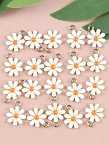 10pcs/20pcs Multi-Color Flower Jewelry Accessories, Mini Cute DIY Alloy Daisy Pendant Charms, Suitable For Earrings, Necklaces, Keychains And Various Jewelry DIY