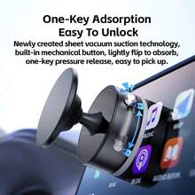 360°可旋转真空车载手机支架磁性车载真空手机支架 - 彩色 - 查看 6