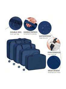 8-1PC Travel Clothes Organizer Set, Large Capacity Multi-Functional Packing Cubes With Zipper Closure, Handheld Travel Bag, Storage Bag, Mesh Bag, Cosmetic Bag, Shoe Bag, Bottle Sleeve, Drawstring Bag, Regular Bag, Luggage Bag, Underwear Organizer, Hospital Bag, Waterproof Toiletry Kit For Shirts, Underwear, Clothes, Cosmetics, Toiletries, Toothbrush And Toothpaste