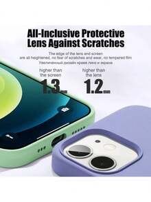 1pc Luxury Liquid Silicone Phone Case Compatible With Apple Phone 17 Air 16e 11 13 12 14 15 Pro Max Cases Phone 16 Pro Max Shockproof Protective Cover - Lilac Purple - View 4