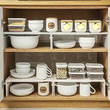 Expandable Kitchen Organizer, Space-Saving Cabinet Divider With Adjustable Shelves, Plastic, Electricity-Free Operation, For Spices, Pots, And Bowls.Multi-Tier Adjustable Shelf For Cabinets & Countertops, Plastic Storage Rack For Dishes, Bowls, Pots, Spices, No Tools Required, Ideal For Kitchen Organization - Multicolor - View 3
