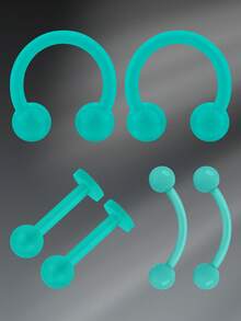 CIZME 6 件 16G 8/10mm UV Rook 透明鼻环耳环眉环唇钉亚克力柔性耳钉穿孔饰品男女通用，鼻中隔环鼻钉穿孔饰品透明 Bioflex 耳屏固定器弧形杠铃 UV 穿孔固定器适合日常佩戴 - 套裝 - 查看 11