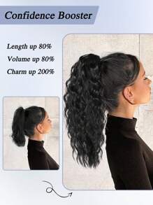 Ponytail Extension, 20 Inch Short Claw Clip Ponytail Extension, Wavy Curly Claw Clip In Ponytail Hair Extensions, Natural Fake Ponytail Synthetic Hairpiece For Women Daily