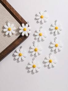 10pcs Small Daisy DIY Bag Charm Accessories Stickers Beach Y2K Beach Accessories - Baby Blue - View 4