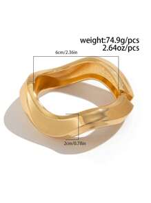 Retro Punk Gold Metall Armband, modisches Hip-Hop kreisförmiges geometrisches breites Armband, Handgelenksschmuck