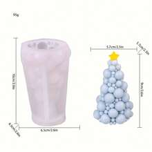 1pc Bubble Christmas Tree Mold, Creative Craft Gift, DIY Candle Decoration Silicone Mold For Christmas - White - View 4