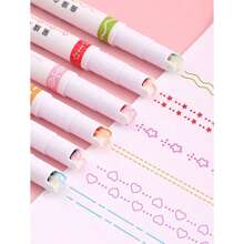 1 Stück / 3 Stücke / 6 Stücke / 8 Stücke / 12 Stücke geschwungener und wellenförmiger Designmarkerstift, Spitzenstifte, wellenförmige Blumenhighlighter, DIY Umrissgeschwungene Stifte, geeignet für Handbücher und Zeichnungen, sowie Stifte für Jugendliche und Erwachsene, Lernspielzeug für Büro, Zeichnen, Marker, Schreibwaren, Jungen, Mädchen, Strumpfstopfer, Markerstifte, Spielzeug, Schreibwaren