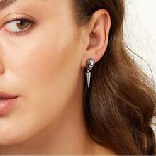 1 Pair Of Classic Skull Conical Design, Suitable For Both Men And Women To Wear On Halloween - Hypoallergenic Earneedles, Durable And Long-Lasting, A Unique Gift For Friends And Family, Valentine's Day Gift, A Gift For Him - skeleton - View 10