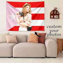 1pc Customizable Personalized Tapestry, Can Add Photos And Text, Suitable For Birthday, Wedding, Halloween, Christmas, Party, Father's/Mother's Day, Home Decor, Bedroom Decoration, Dorm Decor And Back To School - Multicolor - View 7