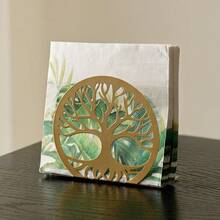 2pcs Gold Metal Tissue Paper Holder, Decorative Bar Tabletop Cafe Dining Room Napkin Dispenser - Multicolor - View 4