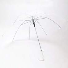 1pc Fully Automatic Clear/Transparent Folding Umbrella, Suitable For Outdoor Use - Multicolor - View 6