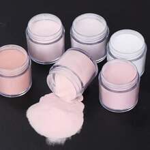 6 Colors Acrylic Powder Set, Nude Pink & White High Gloss Acrylic Powder Set, Nail Art DIY Design, 6 Colors Acrylic Nail 3D Sculpture French Manicure Extension & Nail Carving, Professional Polymer 3D Acrylic Nail Kit, Gift For Women & Girls - 彩色 - 查看 4