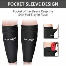 Soccer Shin Gua 1 Pair With Adjustable Straps For Youth Adults Football Shin Pads For Boys And Girls - A-Black - View 5