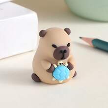 1pc Soft Rubber Kapi Bala Creative Shaped Pencil Sharpener, Cute Cartoon Silicone Pencil Sharpener - Multicolor - View 9