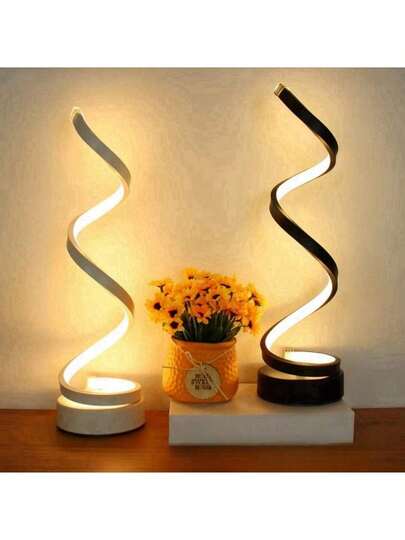 1pc Tricolor Dimmable Spiral Desk Lamp, USB Powered, Suitable For Office, Bedroom, Living Room, Great Gift For Friends