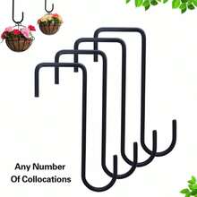 4 piezas Ganchos resistentes para colgar vallas, ganchos para plantas de interior y exterior, para colgar en la cocina, comederos de pájaros, faroles, vallas