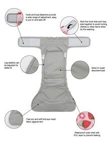 1pc Washable Dog Diaper, Designed For Female Dogs, No Tail Hole, Reusable, Dog Potty Training Pants, Suitable For Docked Tail Breeds Like French Bulldog, Boston Terrier And Other Dogs - Multicolor - View 4