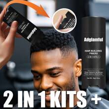 Polvo de fibra capilar Adglamful, 30g - Cobertura instantánea para el cabello ralo y la raya, ideal para hombres