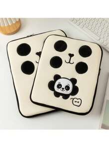 1pc 11/13/15-Inch Cartoon Embroidered Panda Ipad Inner Liner Bag Laptop Bag Apple Pro Storage Bag, Suitable For Girls And Students School Supplies,Back To School